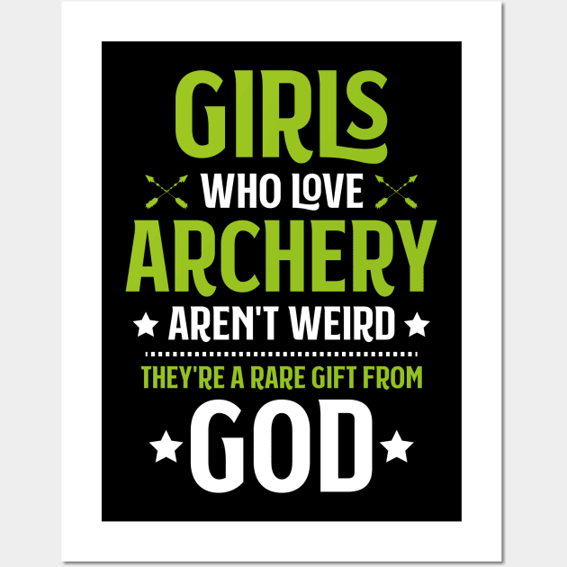 Archery Archer Girls Gift Present Bow Arrow Wall Art by Krautshirts